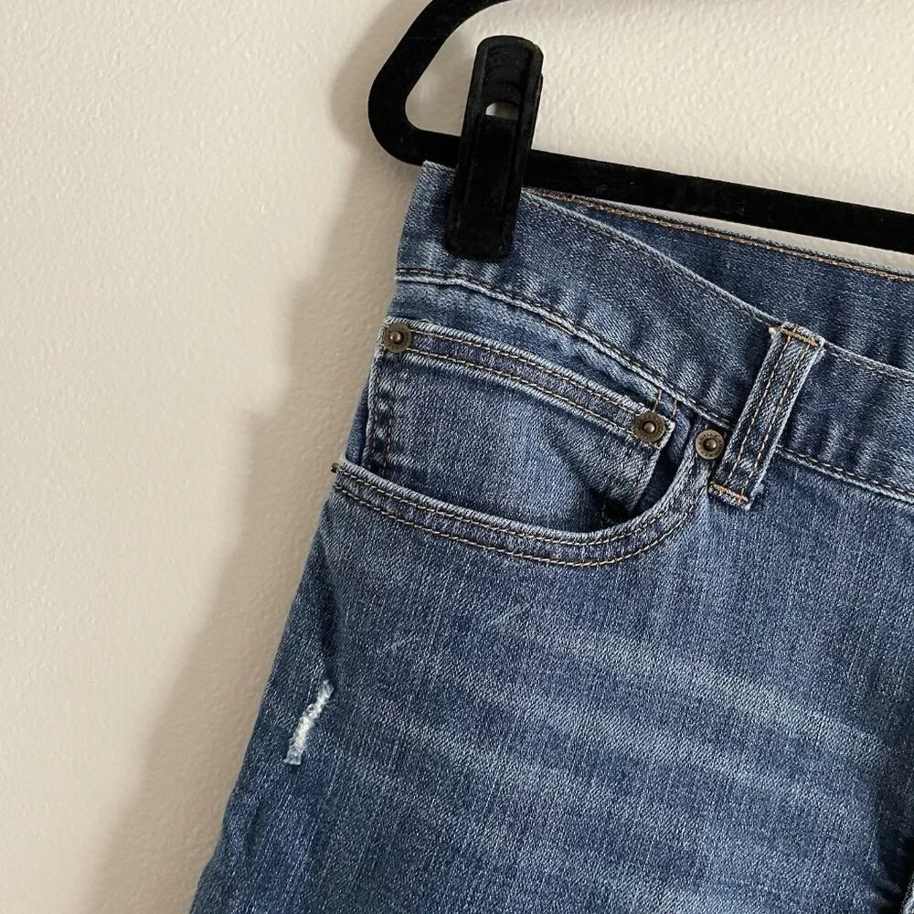 J.Crew Mercantile Men 30X30 Blue Medium Wash Denim Mid Rise Slim Fit Flex Jeans